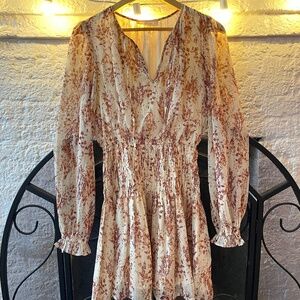 Floral Smock Waist Dress
